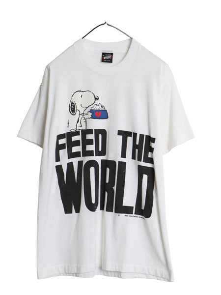 80s USA製 スヌーピー プリント Tシャツ メンズ レディース XL 小さめ L 程/ ヴィンテージ オフィシャル キャラクター シングルステッチ 白