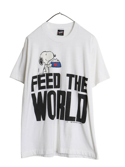 80s USA製 スヌーピー プリント Tシャツ メンズ レディース XL 小さめ L 程/ ヴィンテージ オフィシャル キャラクター シングルステッチ 白