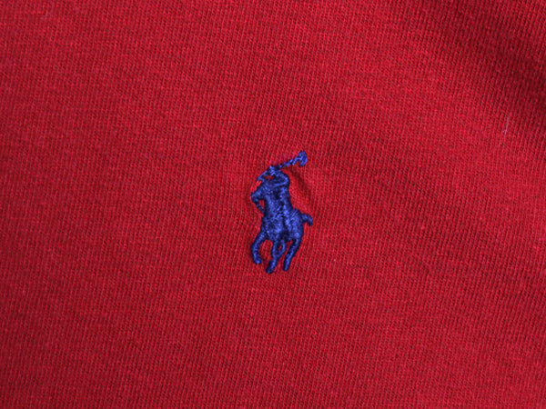 90s ポロ ラルフローレン 長袖 Tシャツ メンズ L オールド ロンT ロングスリーブ コットン ワンポイント カットソー シンプル ゆったり 赤