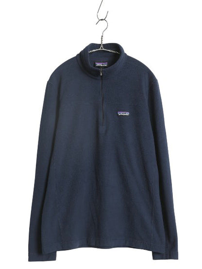 パタゴニア マイクロD ハーフジップ フリース プルオーバー メンズ M 20年製 アウトドア ロンT 長袖 Tシャツ ハイネック トップス ネイビー