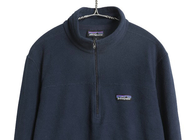 パタゴニア マイクロD ハーフジップ フリース プルオーバー メンズ M 20年製 アウトドア ロンT 長袖 Tシャツ ハイネック トップス ネイビー