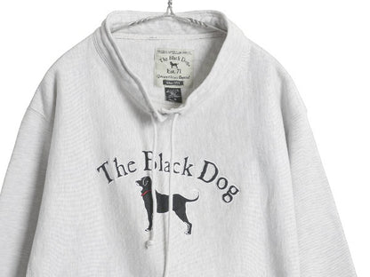 00s The Black Dog ドッグ プリント ハイネック スウェット メンズ レディース XS / オールド ヘビーウェイト 犬 裏起毛 トレーナー グレー