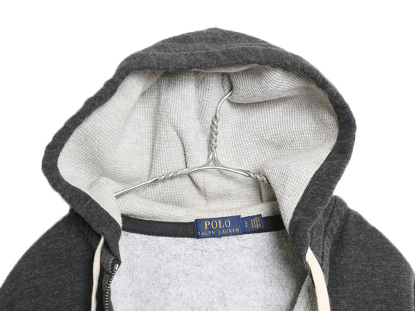 ポロ ラルフローレン フルジップ スウェット フード パーカー メンズ S / トレーナー 裏起毛 ヘビーウェイト ワンポイント シンプル 濃灰