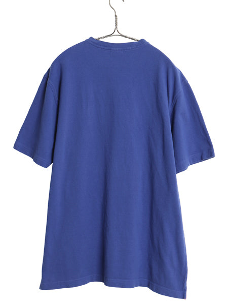 ブルックスブラザーズ Vネック 鹿の子 半袖 Tシャツ メンズ XL / 半袖Tシャツ ワンポイント カットソー コットン ボックス 大きいサイズ 青