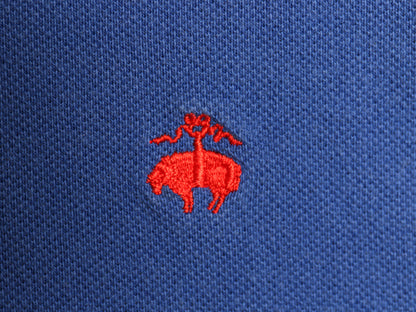 ブルックスブラザーズ Vネック 鹿の子 半袖 Tシャツ メンズ XL / 半袖Tシャツ ワンポイント カットソー コットン ボックス 大きいサイズ 青