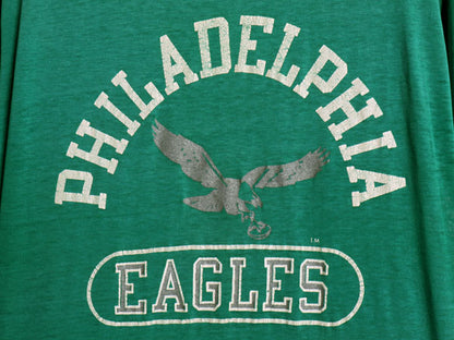 80s USA製 チャンピオン イーグルス プリント Tシャツ メンズ L 小さめ M 程 ヴィンテージ NFL アメフト オフィシャル シングルステッチ 緑