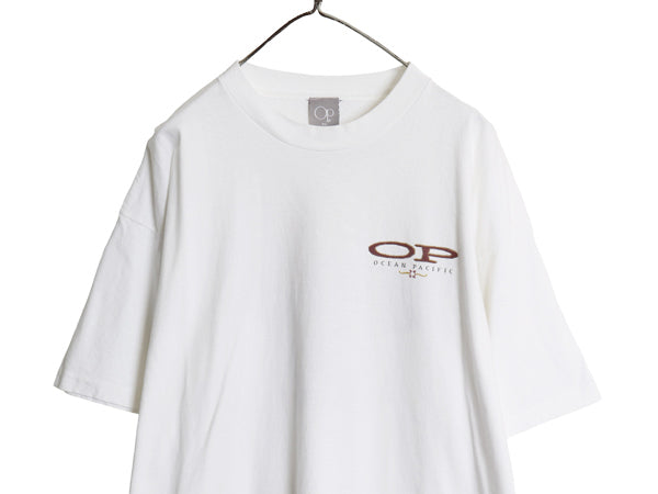 90s USA製 オーシャンパシフィック 両面 プリント 半袖 Tシャツ メンズ XL / オールド サーフ Y2K シングルステッチ 大きいサイズ ホワイト