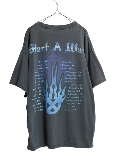 00s ★ スタティック X ツアー イラスト プリント Tシャツ メンズ XL オールド オフィシャル 当時物 バンド ロック メタル 大きいサイズ 黒