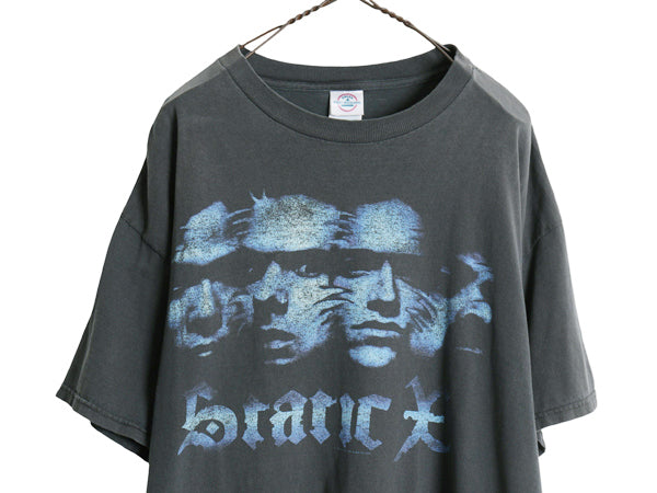 00s ★ スタティック X ツアー イラスト プリント Tシャツ メンズ XL オールド オフィシャル 当時物 バンド ロック メタル 大きいサイズ 黒