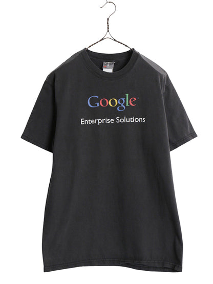 00s ★ グーグル ロゴ プリント Tシャツ メンズ XL / オールド 企業物 当時物 テック コンピューター ヘビーウェイト メッセージ ブラック