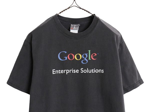 00s ★ グーグル ロゴ プリント Tシャツ メンズ XL / オールド 企業物 当時物 テック コンピューター ヘビーウェイト メッセージ ブラック