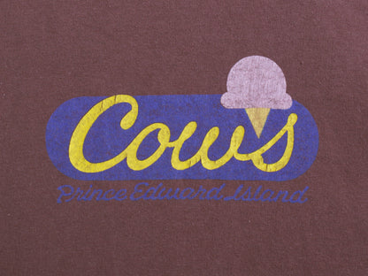 90s カナダ製 ウシ 両面 プリント 半袖 Tシャツ メンズ L 古着 オールド アニマル 企業物 オフィシャル ひまわり イラスト ヘビーウェイト