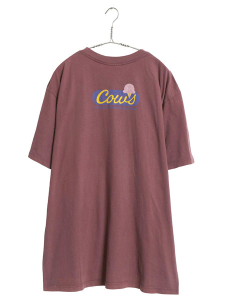 90s カナダ製 ウシ 両面 プリント 半袖 Tシャツ メンズ L 古着 オールド アニマル 企業物 オフィシャル ひまわり イラスト ヘビーウェイト