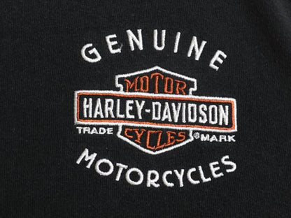 ハーレー ダビッドソン フルジップ スウェット メンズ M 古着 トレーナー 裏起毛 バイク ハイネック ジャケット カーディガン ツートン 黒