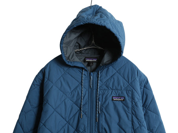 パタゴニア ダイアモンド キルト ボマー フーディ メンズ M 22年製 中綿 パーカー ナイロン ジャケット フルジップ ブルゾン ジャンパー 青
