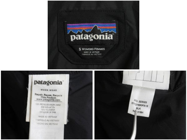 パタゴニア ラダリー ジャケット レディース S / 古着 18年製 アウトドア 中綿 キルティング ナイロン フルジップ ブルゾン ハイネック 黒