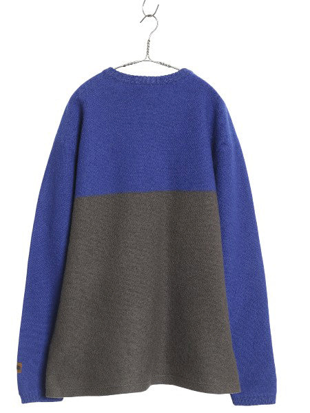ノースフェイス ウール ニット セーター メンズ XL 古着 アウトドア ワンポイント 大きいサイズ ツートン カットソー タイプ ミドルゲージ