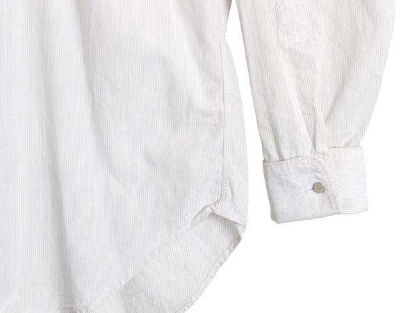 60s USA製 ★ シアーズ ストライプ ドレス シャツ メンズ L 程/ ヴィンテージ ダブルカフス フォーマル コットン 長袖シャツ ワイシャツ 白