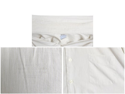 60s USA製 ★ シアーズ ストライプ ドレス シャツ メンズ L 程/ ヴィンテージ ダブルカフス フォーマル コットン 長袖シャツ ワイシャツ 白