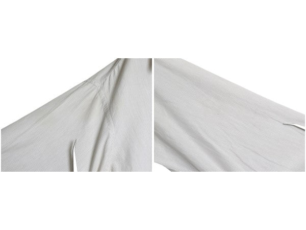 60s USA製 ★ シアーズ ストライプ ドレス シャツ メンズ L 程/ ヴィンテージ ダブルカフス フォーマル コットン 長袖シャツ ワイシャツ 白