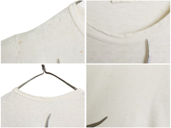 60s ランタグ ★ チャンピオン 両面 染込み プリント 半袖 フットボール Tシャツ メンズ M / ヴィンテージ USA製 ナンバリング コットン 白