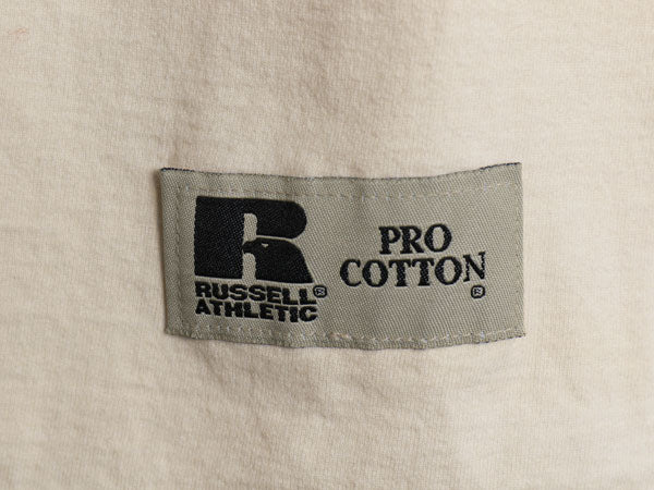 90s USA製 ラッセル ポケット付き 無地 半袖 Tシャツ メンズ XL オールド ポケT ヘビーウェイト コットン ブランク 大きいサイズ ベージュ