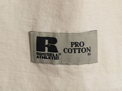 90s USA製 ラッセル ポケット付き 無地 半袖 Tシャツ メンズ XL オールド ポケT ヘビーウェイト コットン ブランク 大きいサイズ ベージュ