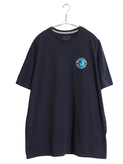 パタゴニア 両面 プリント 半袖 Tシャツ メンズ L / アウトドア グラフィック アート イラスト フィッツロイ カットソー シンプル ネイビー