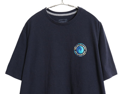 パタゴニア 両面 プリント 半袖 Tシャツ メンズ L / アウトドア グラフィック アート イラスト フィッツロイ カットソー シンプル ネイビー
