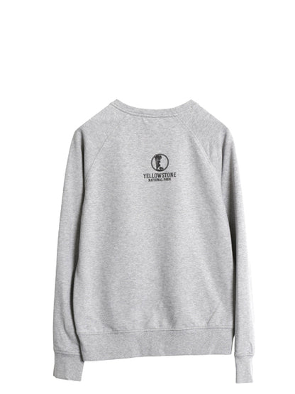 パタゴニア 両面 プリント スウェット レディース S / 19年製 ライトウェイト ストレッチ ロンT トレーナー フィッツロイ バイソン グレー