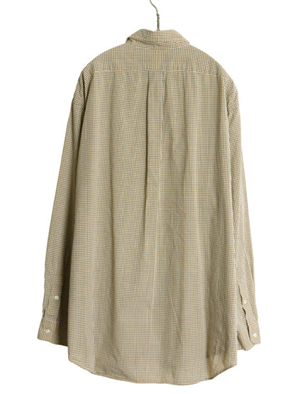 90s ラルフローレン チェック 長袖 ボタンダウン シャツ メンズ XL オールド ポロ BLAKE 薄手 コットン ワンポイント ポニー 大きいサイズ