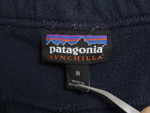 パタゴニア シンチラ スナップT フリース パンツ メンズ M / 17年製 アウトドア ポケット付き イージー ボトムス ゆったり ツートン 紺 赤