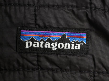 パタゴニア ナノ パフ ベスト メンズ S 古着 19年製 中綿 ナイロン キルティング フルジップ 重ね着 前開き アウトドア パッカブル 企業 黒