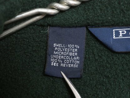 90s USA製 ポロ ラルフローレン フリース スイングトップ ジャケット メンズ L オールド ブルゾン フルジップ ジャンパー ワンポイント 緑