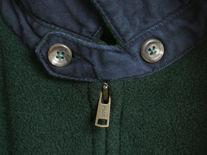 90s USA製 ポロ ラルフローレン フリース スイングトップ ジャケット メンズ L オールド ブルゾン フルジップ ジャンパー ワンポイント 緑