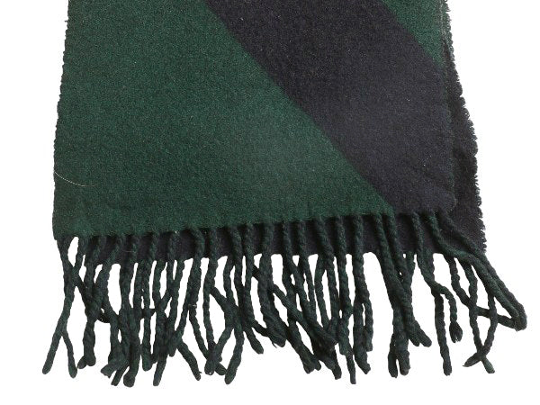 90s イタリア製 ダブルポニー ポロ ラルフローレン マフラー メンズ レディース 古着 オールド リバーシブル フリンジ付き ウール ツートン