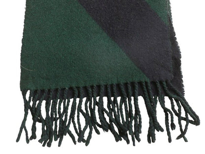 90s イタリア製 ダブルポニー ポロ ラルフローレン マフラー メンズ レディース 古着 オールド リバーシブル フリンジ付き ウール ツートン