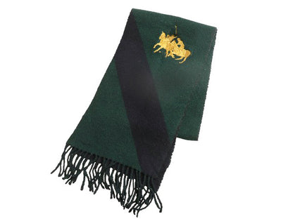 90s イタリア製 ダブルポニー ポロ ラルフローレン マフラー メンズ レディース 古着 オールド リバーシブル フリンジ付き ウール ツートン