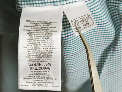 ブルックスブラザーズ チェック 長袖 ボタンダウン シャツ メンズ M 程 MADISON スーピマ コットン ワイシャツ ノーアイロン ポケット付き