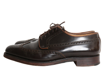 英国製 ★ ブルックスブラザーズ PEAL&CO ウイングチップ シューズ US 7 1/2 25.5cm / クロケット&ジョーンズ レザー 革靴 フルブローグ 茶