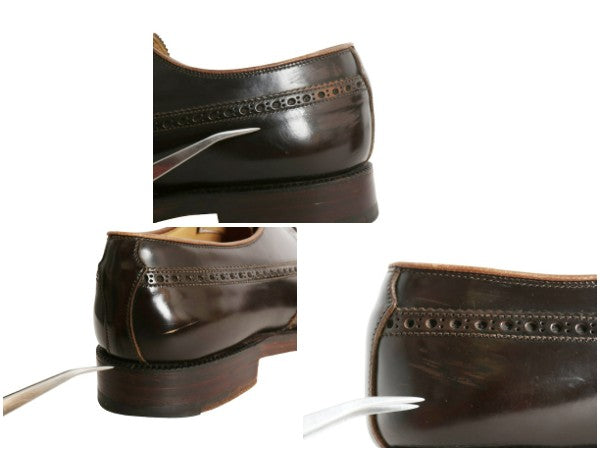 英国製 ★ ブルックスブラザーズ PEAL&CO ウイングチップ シューズ US 7 1/2 25.5cm / クロケット&ジョーンズ レザー 革靴 フルブローグ 茶