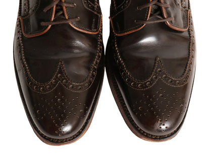 英国製 ★ ブルックスブラザーズ PEAL&CO ウイングチップ シューズ US 7 1/2 25.5cm / クロケット&ジョーンズ レザー 革靴 フルブローグ 茶
