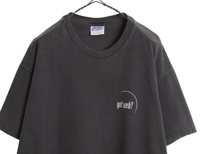 00s ★ got art 企業 パロディ イラスト プリント Tシャツ メンズ L / オールド  企業物 グラフィック ヘビーウェイト モノトーン ブラック