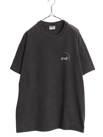 00s ★ got art 企業 パロディ イラスト プリント Tシャツ メンズ L / オールド  企業物 グラフィック ヘビーウェイト モノトーン ブラック