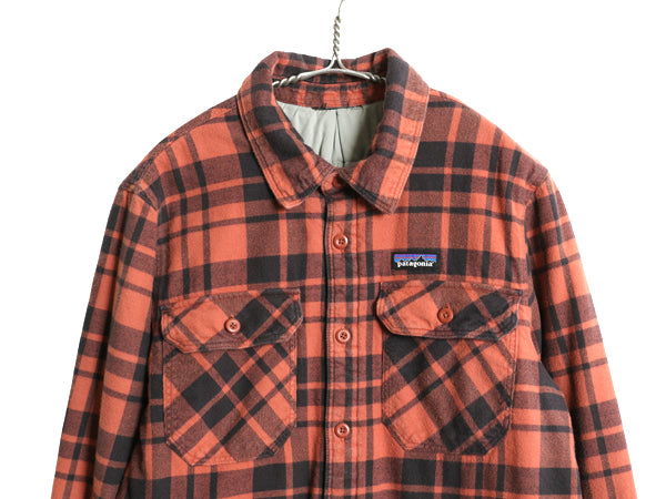 パタゴニア インサレーテッド フィヨルド フランネル シャツ ジャケット メンズ М 程/ 古着 ネルシャツ 中綿 キルティング ライナー付き