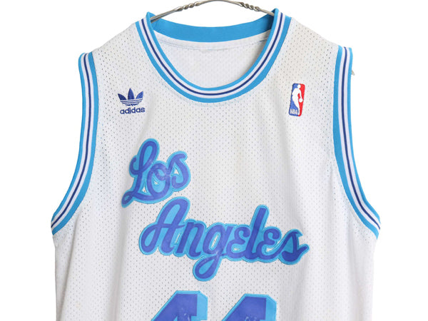 レイカーズ メッシュ タンクトップ メンズ L / NBA オフィシャル アディダス 復刻 ユニフォーム バスケ ユニフォーム ゲームシャツ 重ね着