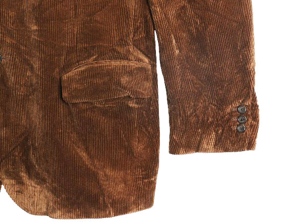 90s ポロ ラルフローレン 太畝 コーデュロイ テーラード ジャケット メンズ XL 古着 オールド ブレザー シンプル トラッド 大きいサイズ 茶