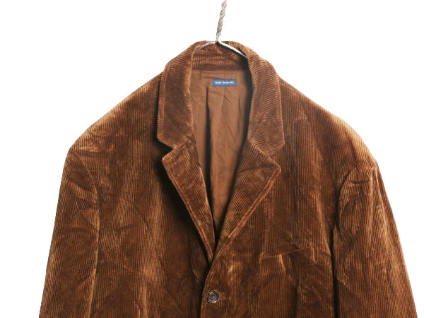 90s ポロ ラルフローレン 太畝 コーデュロイ テーラード ジャケット メンズ XL 古着 オールド ブレザー シンプル トラッド 大きいサイズ 茶
