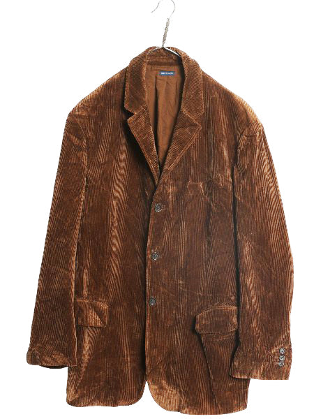 90s ポロ ラルフローレン 太畝 コーデュロイ テーラード ジャケット メンズ XL 古着 オールド ブレザー シンプル トラッド 大きいサイズ 茶