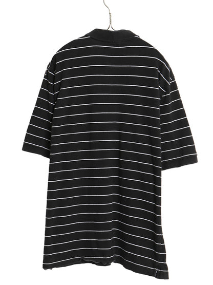 ブルックスブラザーズ ボーダー 半袖 ポロシャツ メンズ XL 半袖シャツ ワンポイント カットソー スムース コットン 大きいサイズ ブラック